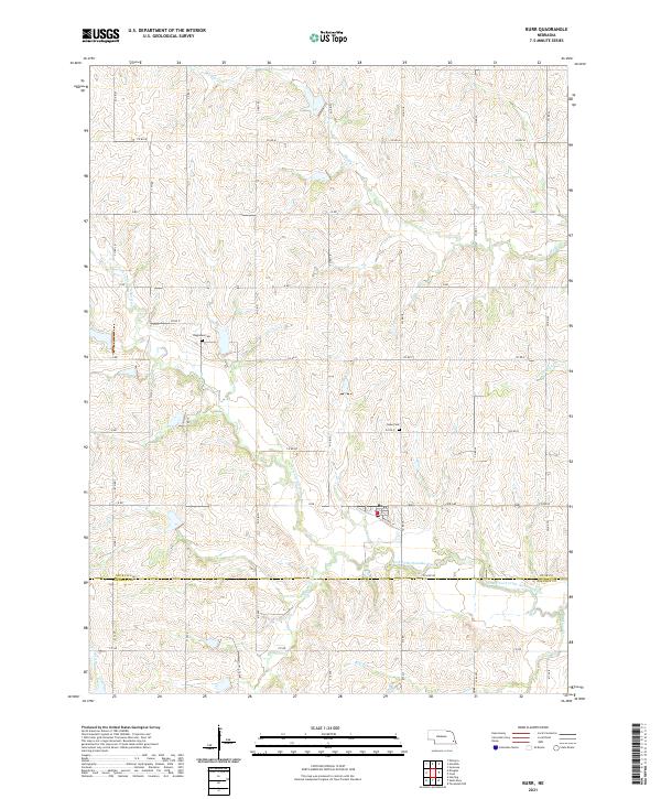 USGS US Topo 7.5-minute map for Burr NE 2021