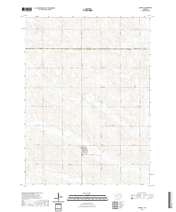 USGS US Topo 7.5-minute map for Carroll NE 2021