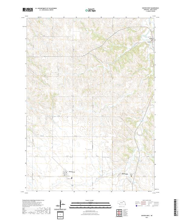 USGS US Topo 7.5-minute map for Center West NE 2021