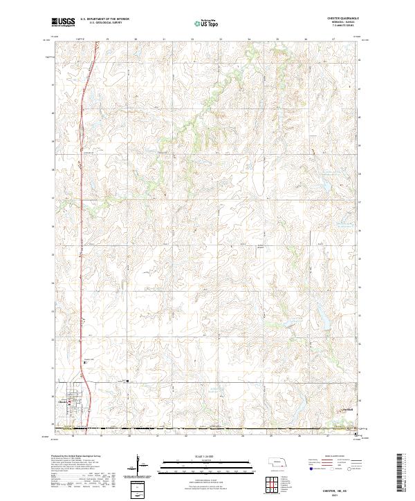USGS US Topo 7.5-minute map for Chester NEKS 2021