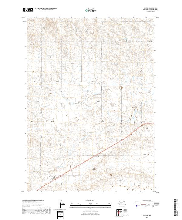 USGS US Topo 7.5-minute map for Clinton NE 2021