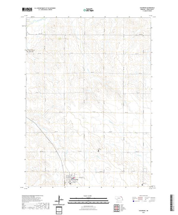 USGS US Topo 7.5-minute map for Coleridge NE 2021