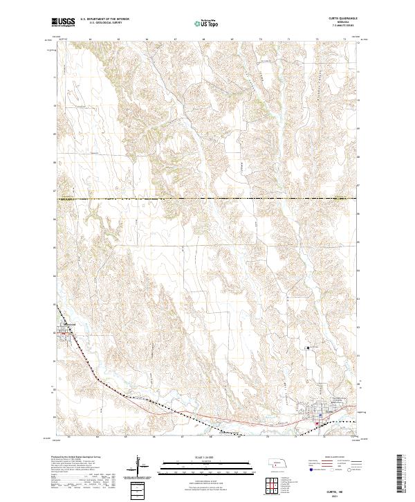 USGS US Topo 7.5-minute map for Curtis NE 2021