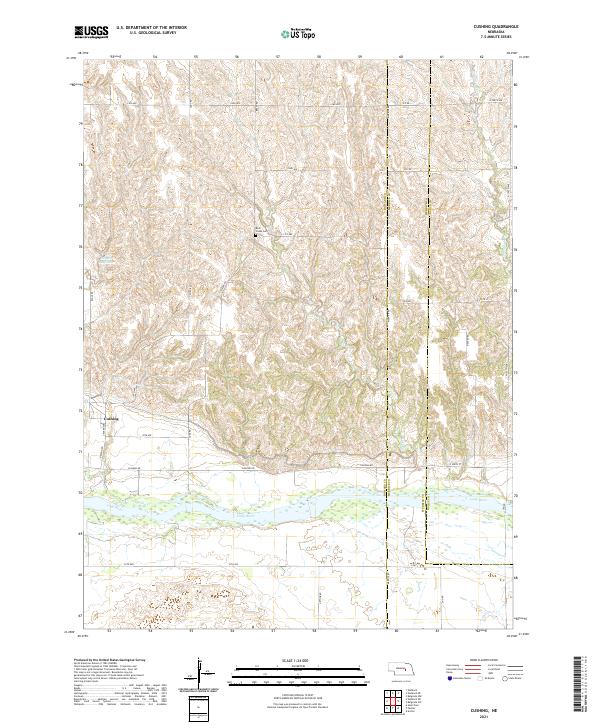 USGS US Topo 7.5-minute map for Cushing NE 2021 – American Map Store