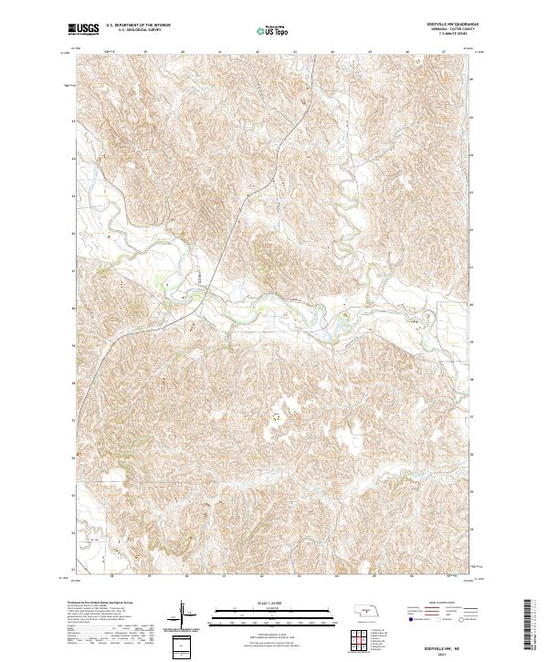 USGS US Topo 7.5-minute map for Eddyville NW NE 2021
