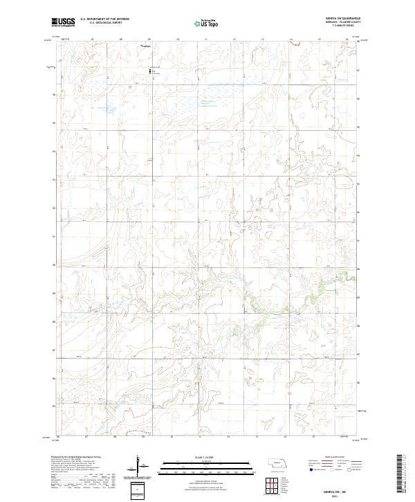 USGS US Topo 7.5-minute map for Geneva SW NE 2021