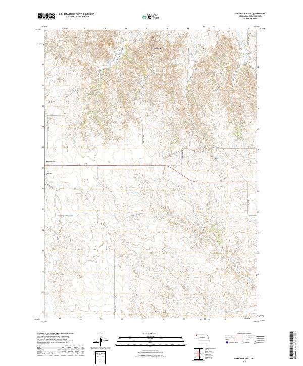 USGS US Topo 7.5-minute map for Harrison East NE 2021