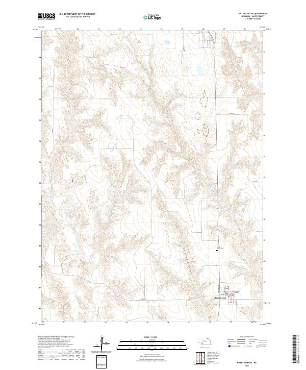 USGS US Topo 7.5-minute map for Hayes Center NE 2021