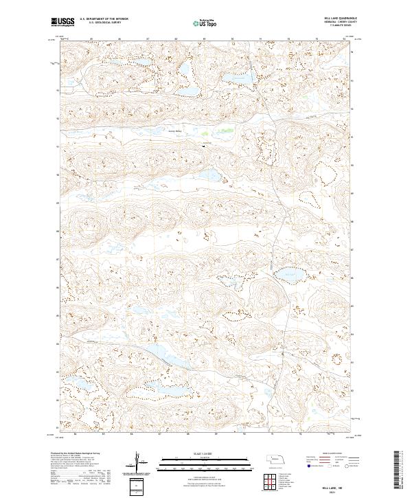 USGS US Topo 7.5-minute map for Hill Lake NE 2021