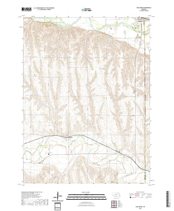 USGS US Topo 7.5-minute map for Hollinger NE 2021