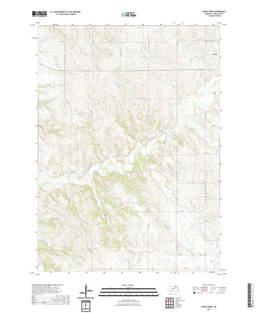 USGS US Topo 7.5-minute map for Howe Creek NE 2021 – American Map Store