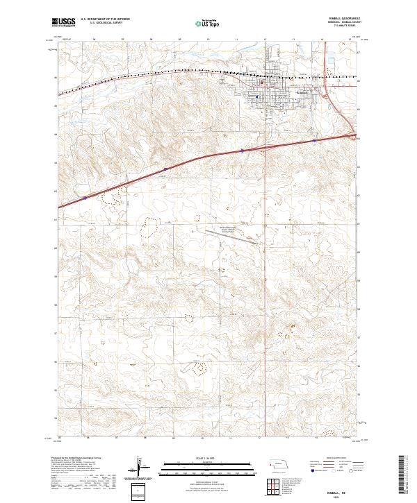 USGS US Topo 7.5-minute map for Kimball NE 2021