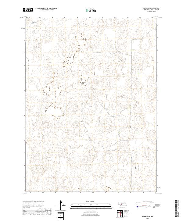 USGS US Topo 7.5-minute map for Maxwell NE NE 2021