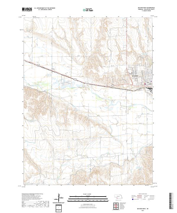 USGS US Topo 7.5-minute map for McCook West NE 2021