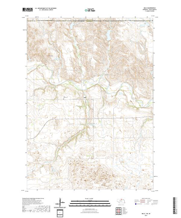 USGS US Topo 7.5-minute map for Mills NESD 2021 – American Map Store