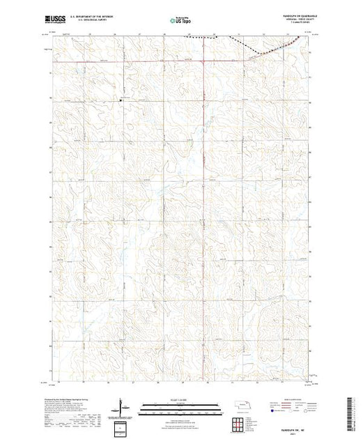 USGS US Topo 7.5-minute map for Randolph SW NE 2021 – American Map Store