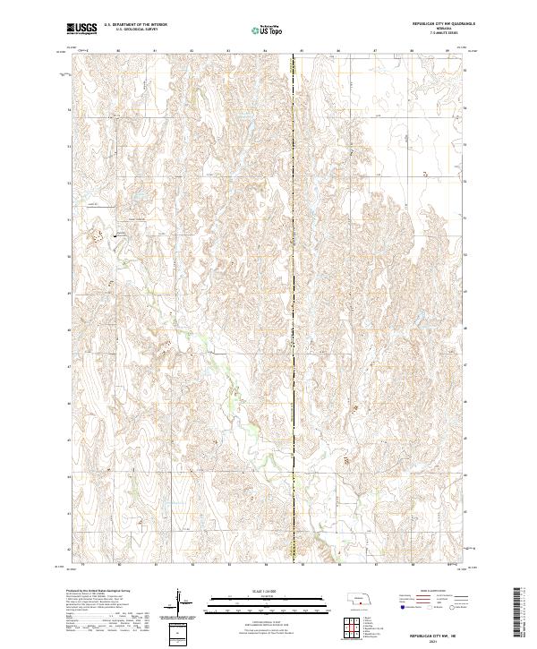 USGS US Topo 7.5-minute map for Republican City NW NE 2021