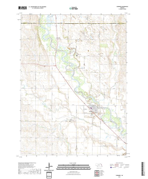 USGS US Topo 7.5-minute map for Scribner NE 2021