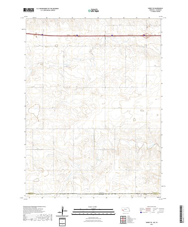 USGS US Topo 7.5-minute map for Sidney SE NECO 2021