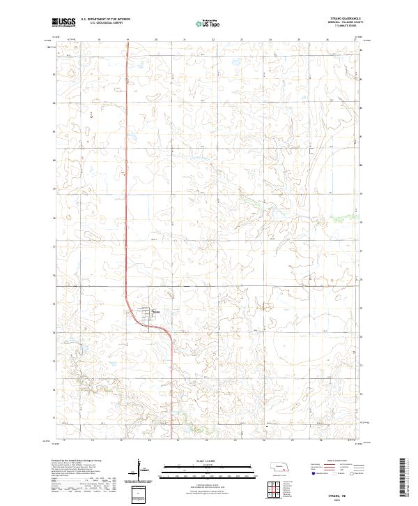USGS US Topo 7.5-minute map for Strang NE 2021
