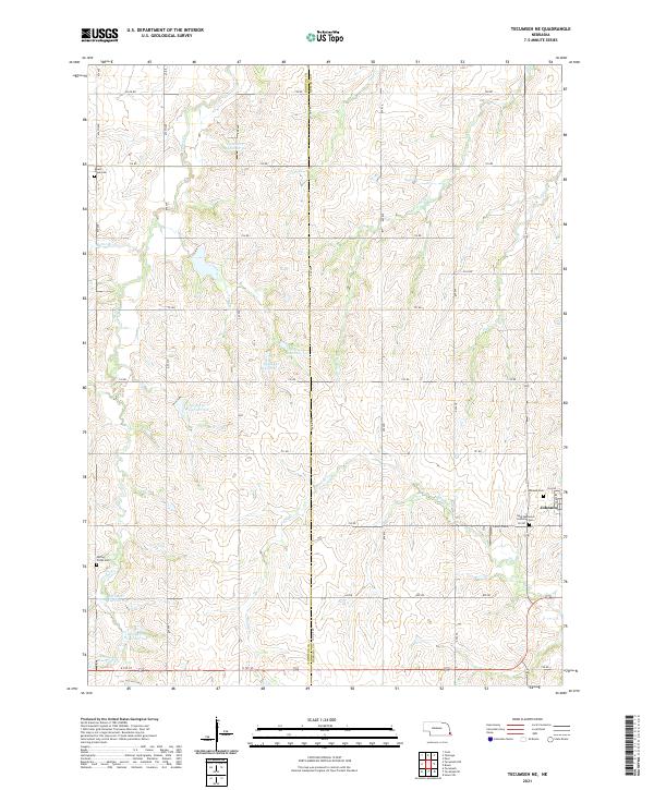 USGS US Topo 7.5-minute map for Tecumseh NE NE 2021
