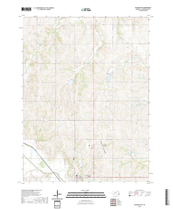 USGS US Topo 7.5-minute map for Tecumseh NW NE 2021