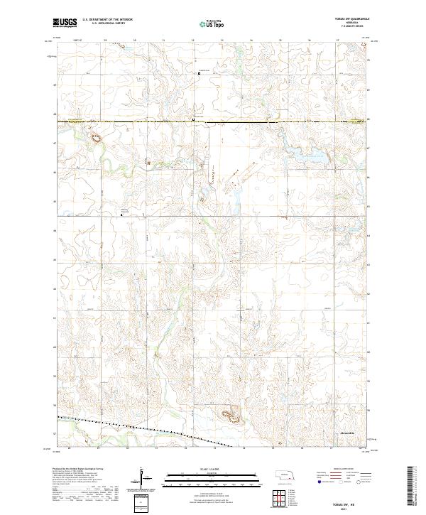 USGS US Topo 7.5-minute map for Tobias SW NE 2021