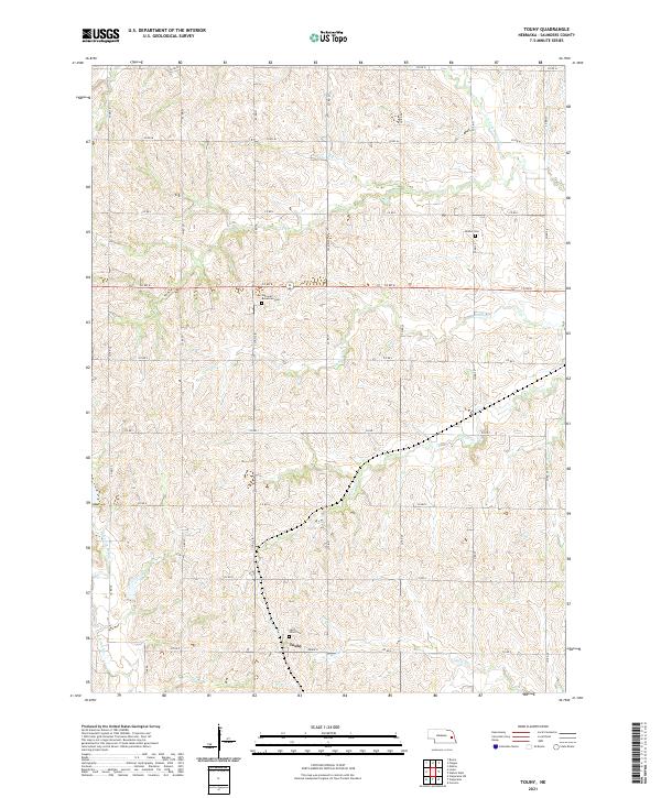USGS US Topo 7.5-minute map for Touhy NE 2021