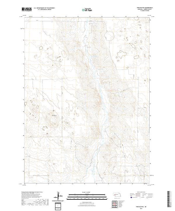 USGS US Topo 7.5-minute map for Twin Buttes NE 2021