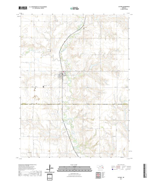 USGS US Topo 7.5-minute map for Ulysses NE 2021