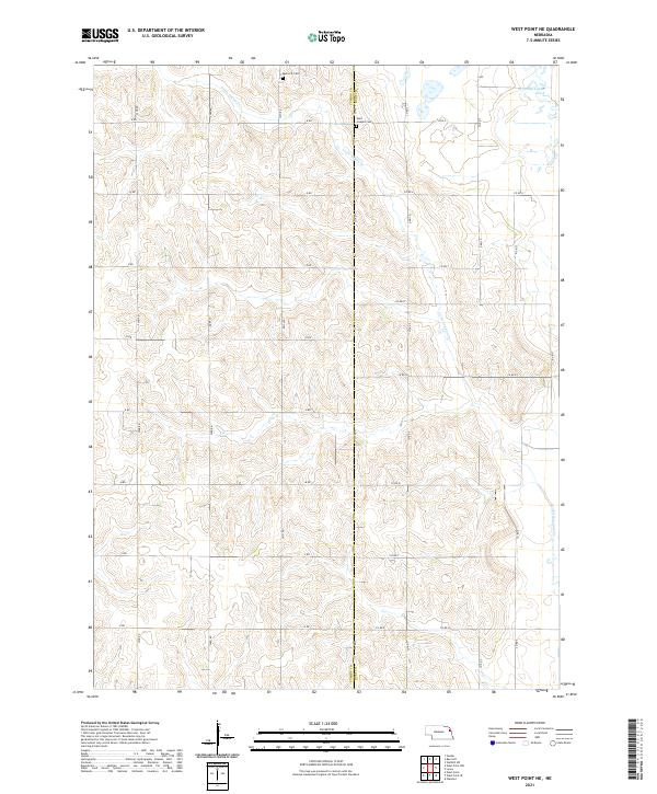 USGS US Topo 7.5-minute map for West Point NE NE 2021