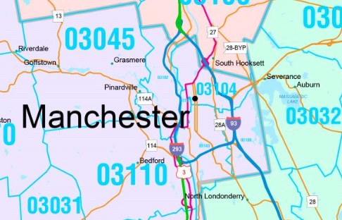 Color Cast Style Wall Map of New Hampshire by Market Maps