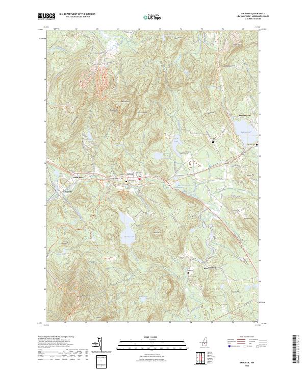 US Topo 7.5-minute map for Andover NH