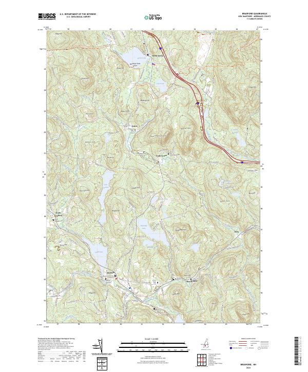 US Topo 7.5-minute map for Bradford NH