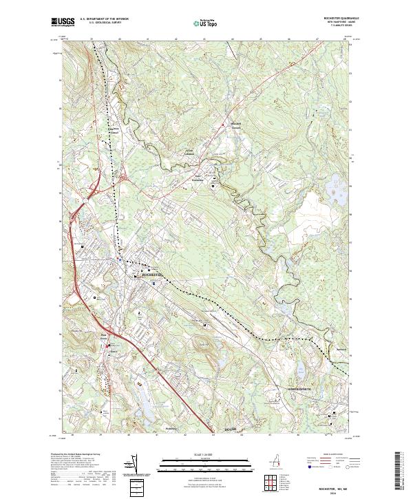 The Ridge Rochester Nh Map US Topo 7.5-minute map for Rochester NHME – American Map Store