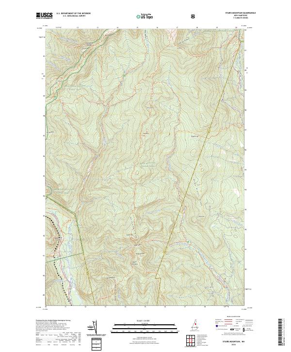 US Topo 7.5-minute map for Stairs Mountain NH