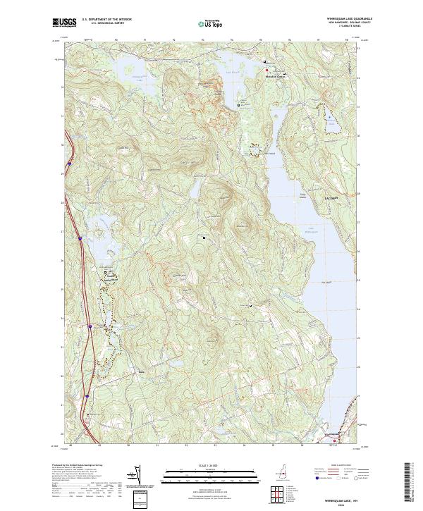 US Topo 7.5-minute map for Winnisquam Lake NH