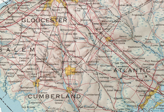 Map of The State of New Jersey by the USGS, 1974