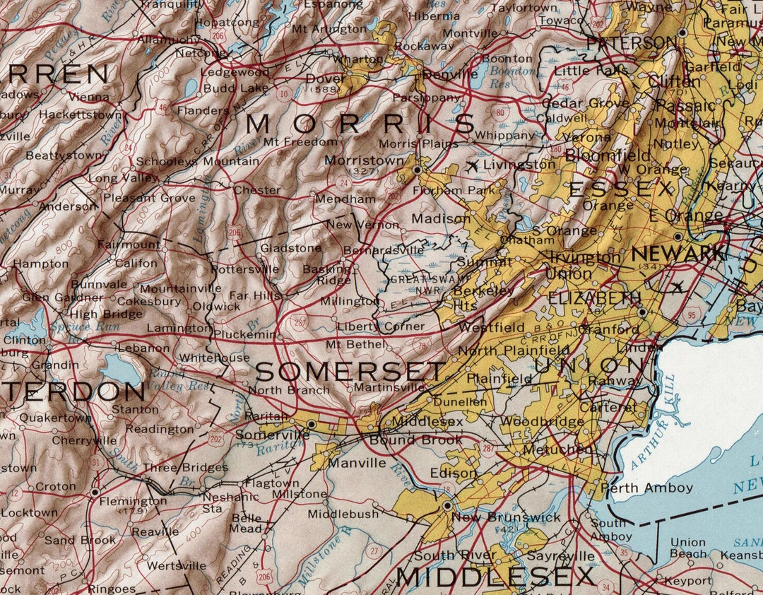 Map of The State of New Jersey by the USGS, 1974