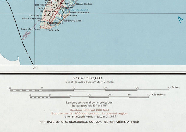 Map of The State of New Jersey by the USGS, 1974