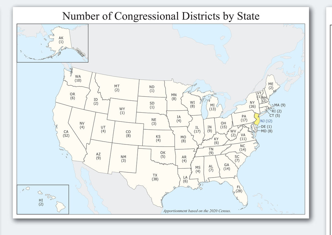 New Jersey Congressional District Wall Map