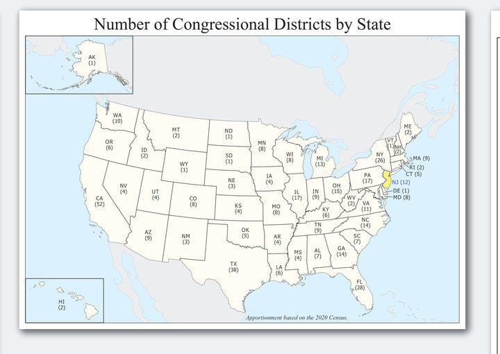 New Jersey Congressional District Wall Map