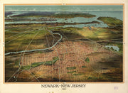 Bird's Eye View of Newark, NJ, 1916