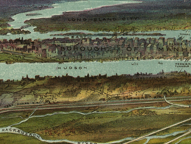 Bird's Eye View of Newark, NJ, 1916