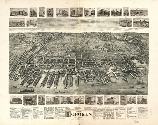 Bird's Eye View of Hoboken, NJ - 1904