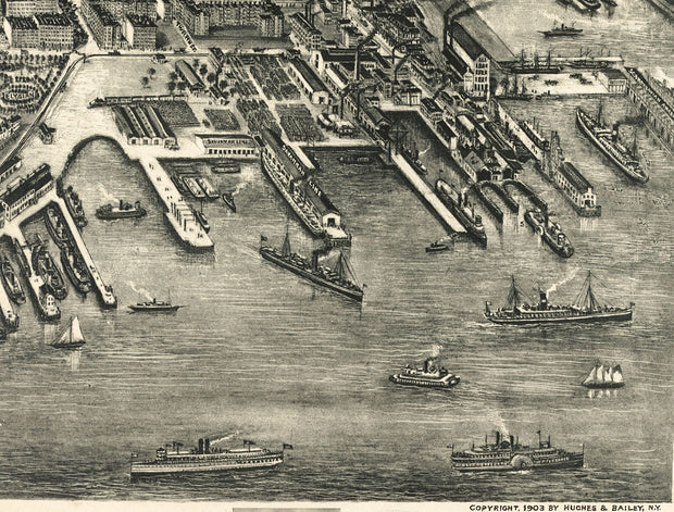 Bird's Eye View of Hoboken, NJ - 1904