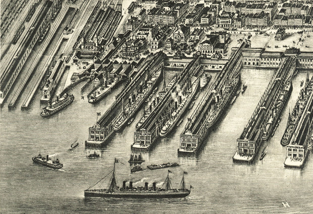 Bird's Eye View of Hoboken, NJ - 1904