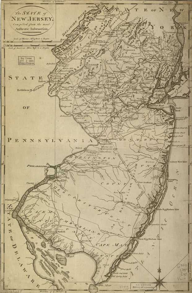 Map of the State of New Jersey, 1795