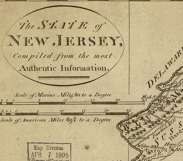 Map of the State of New Jersey, 1795