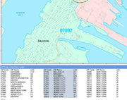 Colorcast Zip Code Style Wall Map of Jersey City, NJ by Market Maps